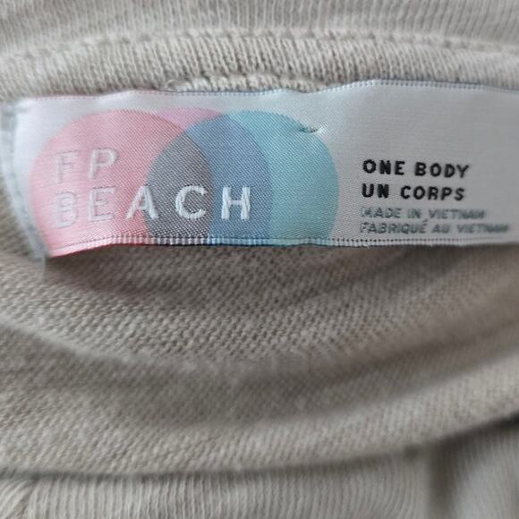 Free People Beach Heathered Tan Cowl Neck Lightweight Sweater OSFM - Picture 5 of 6